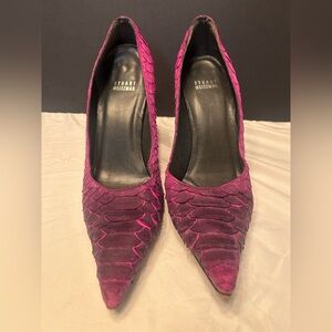 Rare & Vintage - Stuart Weitzman Fuchsia Textured REAL python Heels